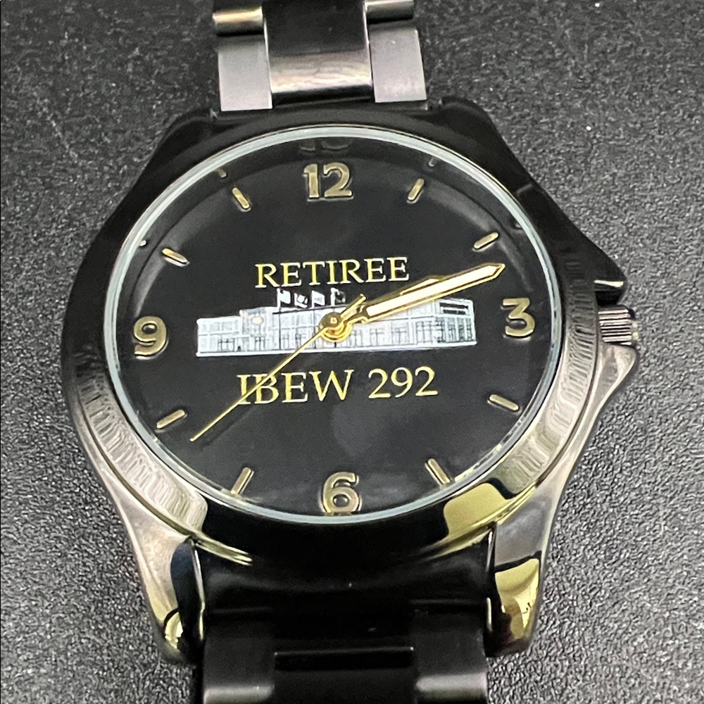 Retiree IBEW 292 Black Stainless Watch - Picture 5 of 10